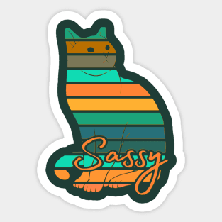 Tropical Colors Cat Art Sticker